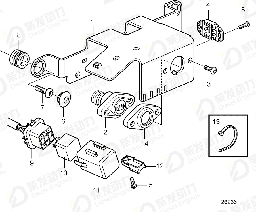 VOLVO Bracket 3887790 Drawing